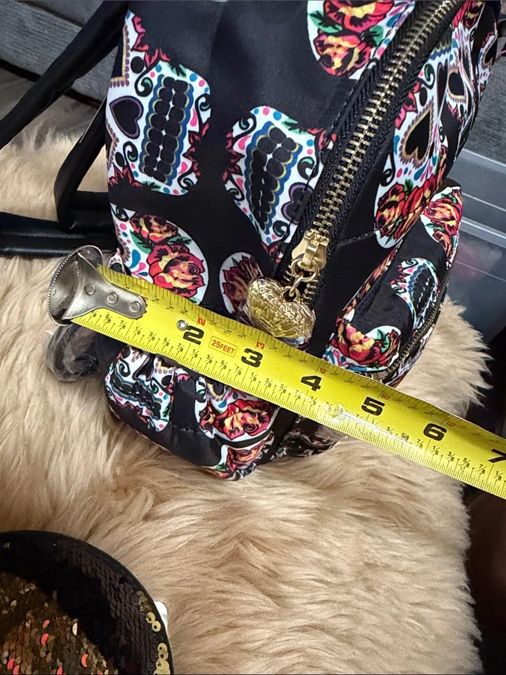 Betsy Johnson Mini Skulls Backpack & Bag Charm/ID Case NWT